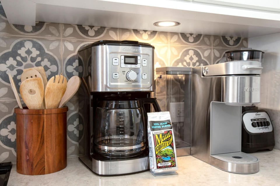 Wake up to the rich aroma of 100% Maui coffee, brewed fresh in our fully equipped gourmet coffee station   