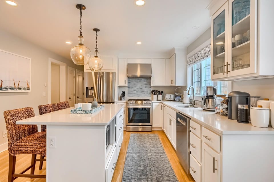 Large kitchen with center island