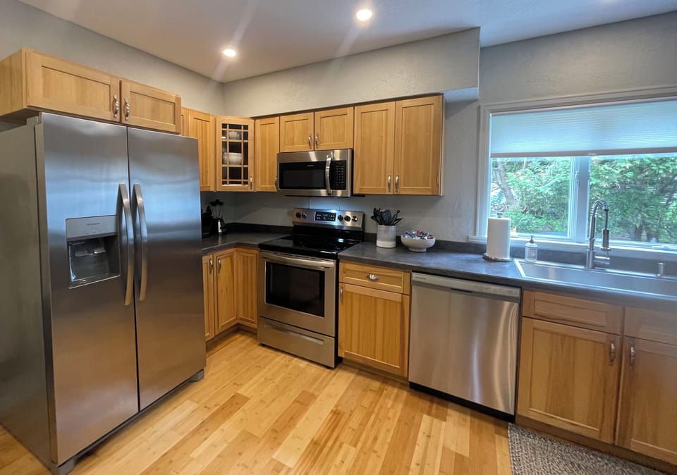 Modern kitchen with many extras included.