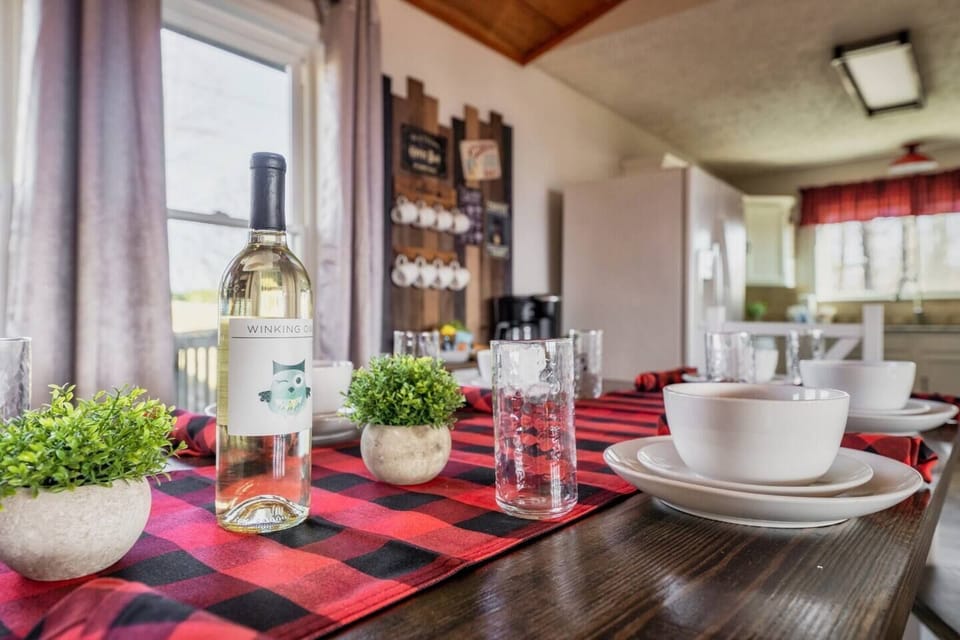 A close up view of our dining table.