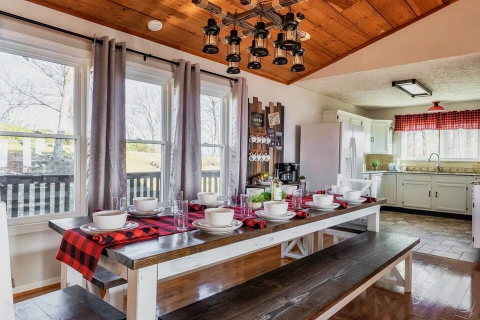 Another angle of our dining table that overlooks the kitchen area.