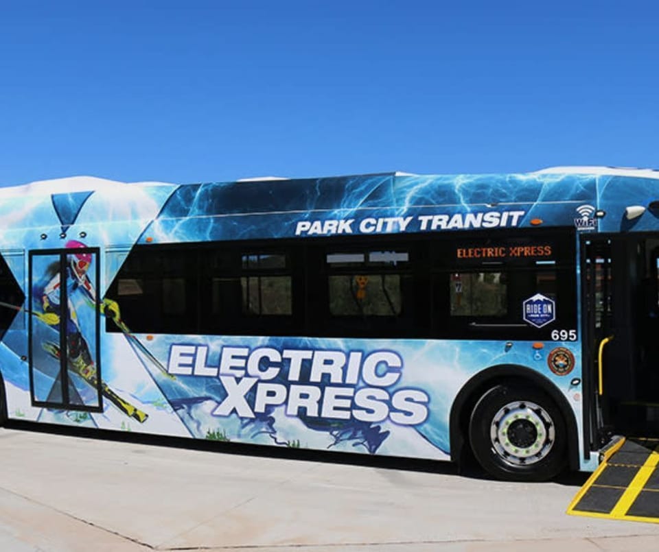 Park City Transit bus stop less than a 10 minute walk next to the 7-11