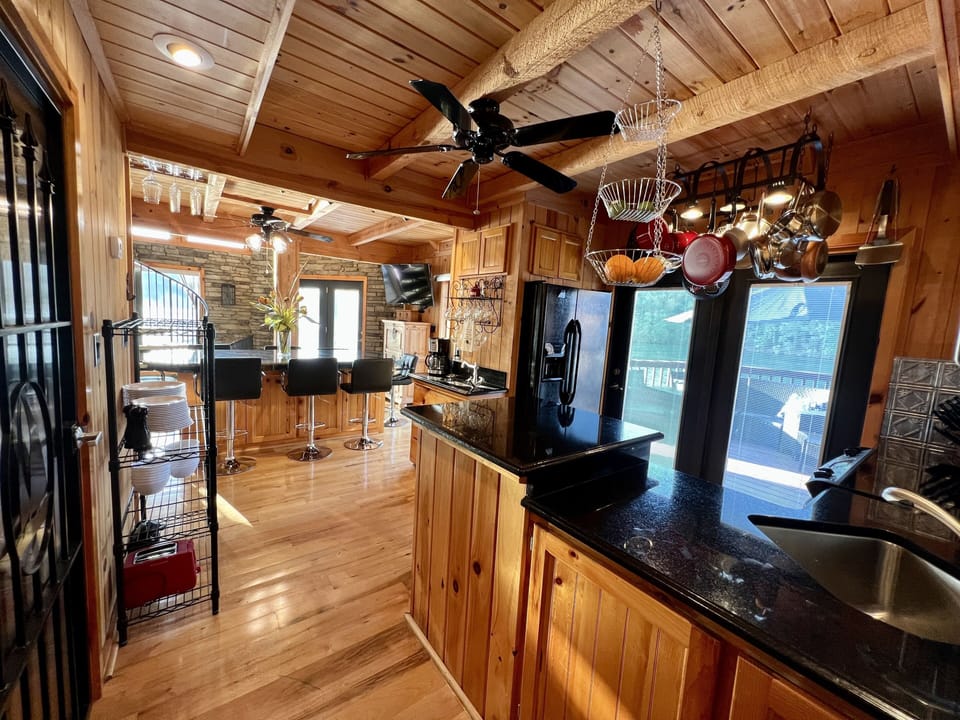 Plenty of workspace in the kitchen plus a little coffee bar. 
