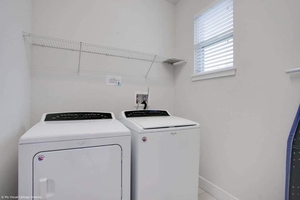Need to wash? You have a washer and dryer in the house.