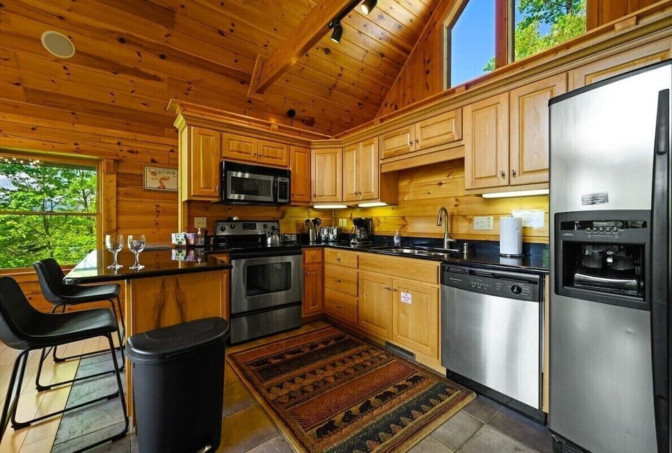 Rustic meets modern—enjoy a fully equipped kitchen perfect for family feasts or romantic dinners.