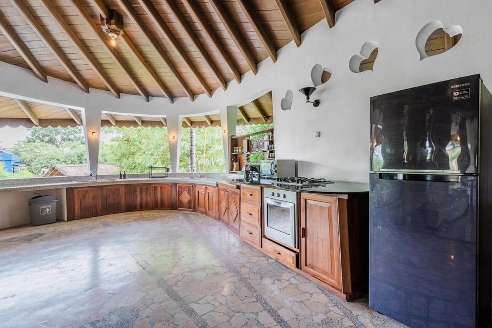 Villa | Private kitchen | Fridge, microwave, oven, stovetop