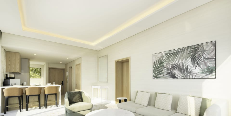 Deluxe Apartment | Living area | 55-inch Smart TV with cable channels, TV, Netflix