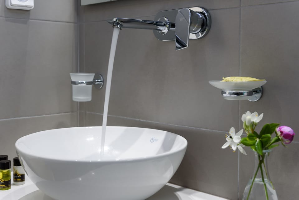 Superior Double Room | Bathroom | Shower, hair dryer, towels, soap