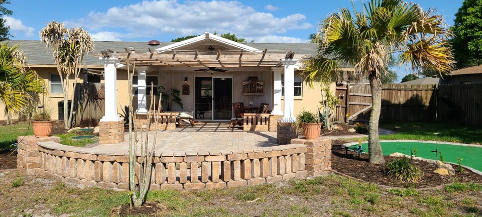 backyard dining area