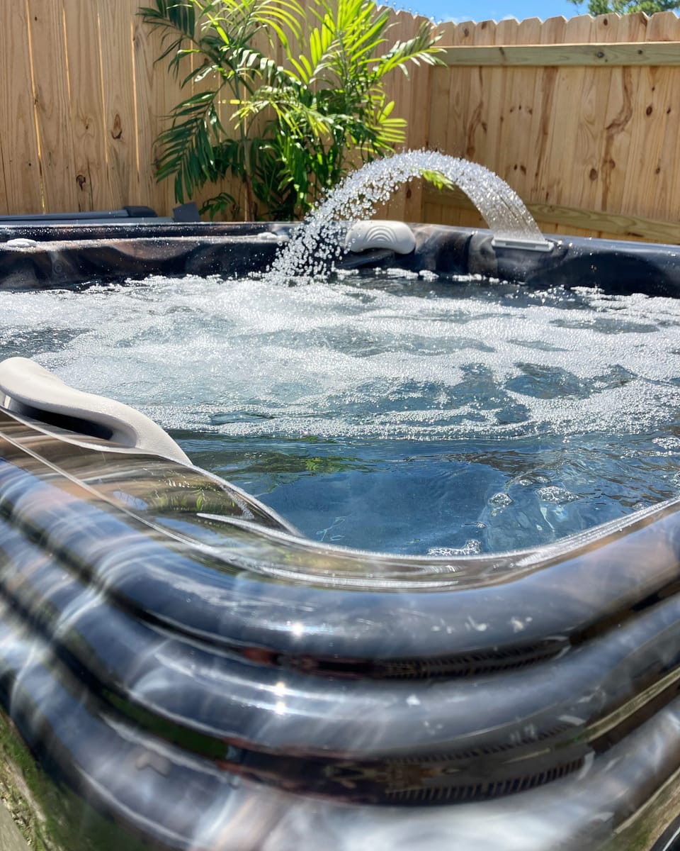 Private Backyard with Hot Tub