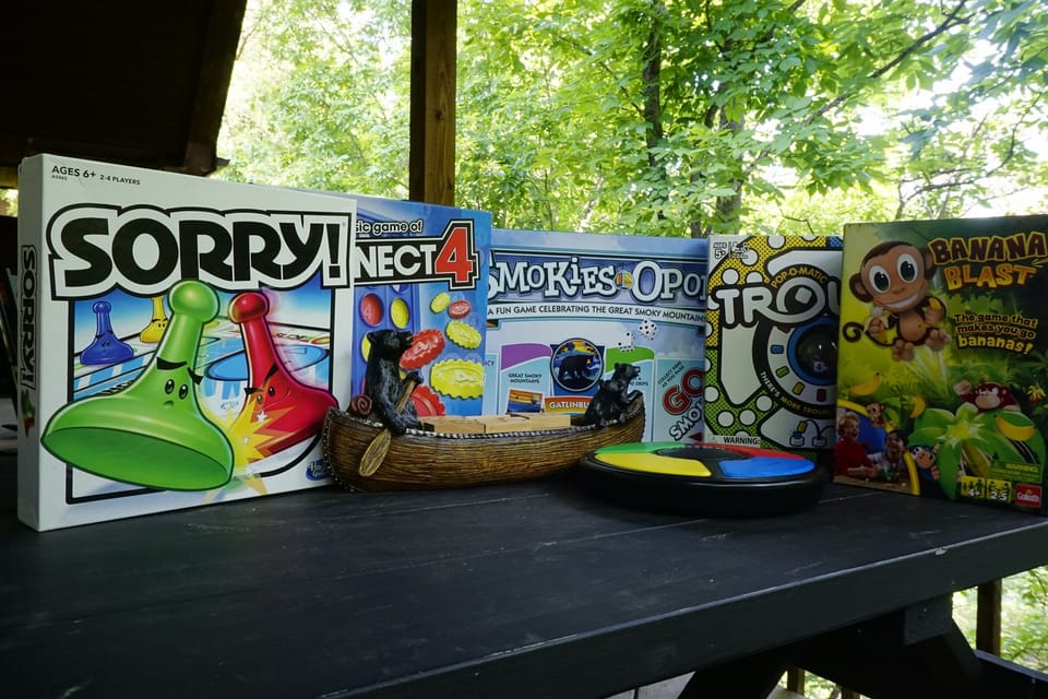 Enjoy some friendly competition with your family with a variety of board games, plus bean bag toss game.  