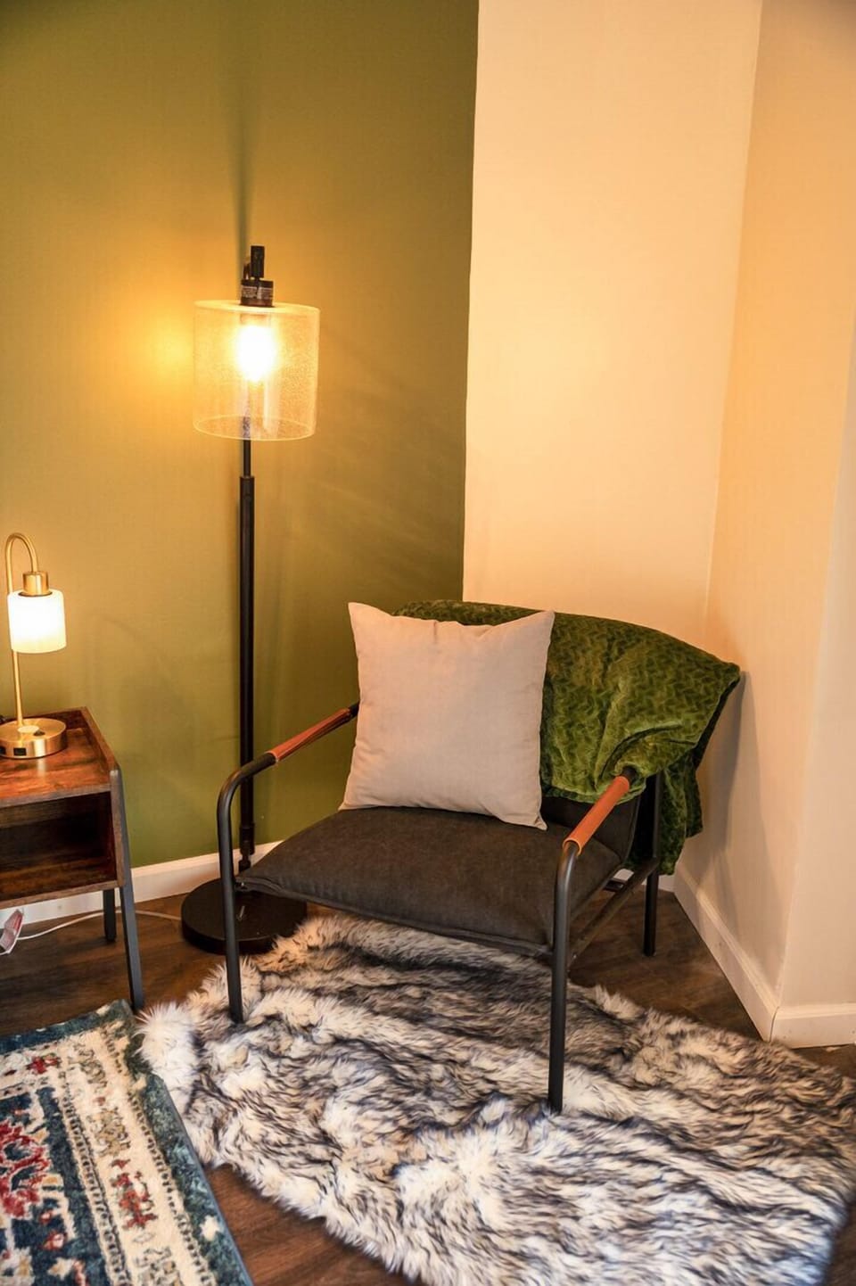 Take in a book in the sitting area in the lower level King bedroom.