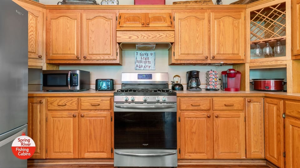 Fully stocked kitchen for your entertaining and dinner gatherings. 