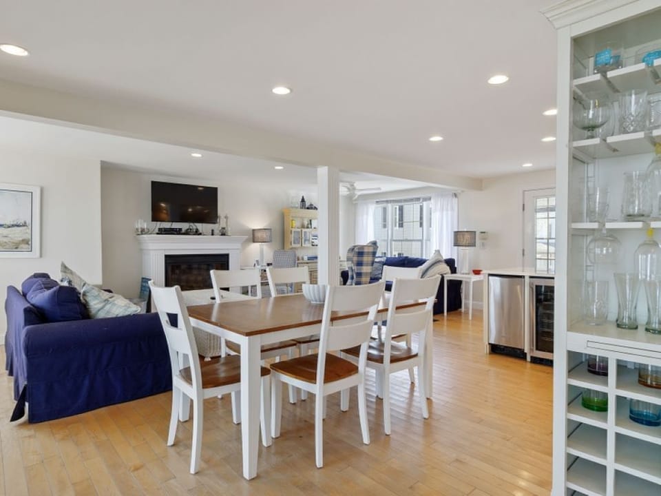 Spacious dining area in open floor plan first floor