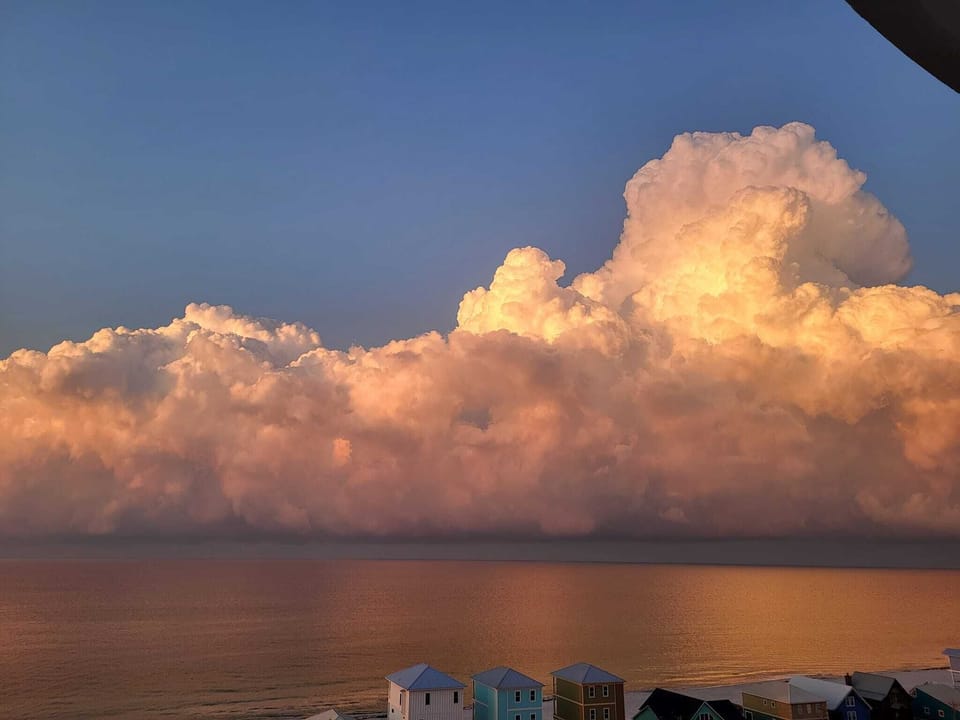 From the master bedroom balcony.  Sunrise over the beautiful Gulf of Mexico.