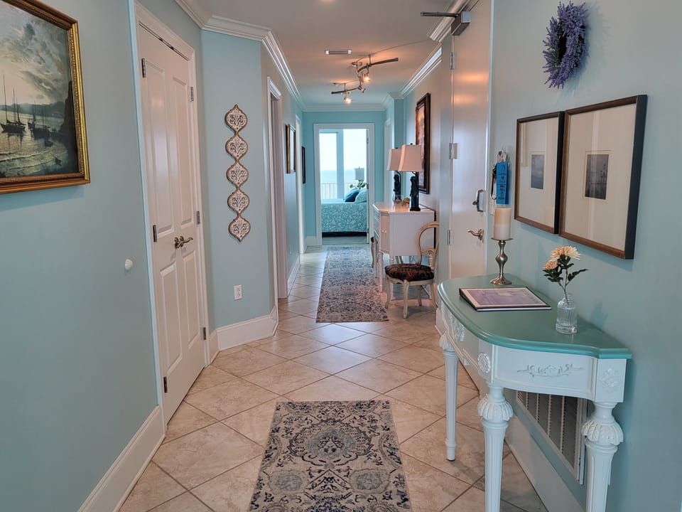Hallway looking from living room to bedrooms