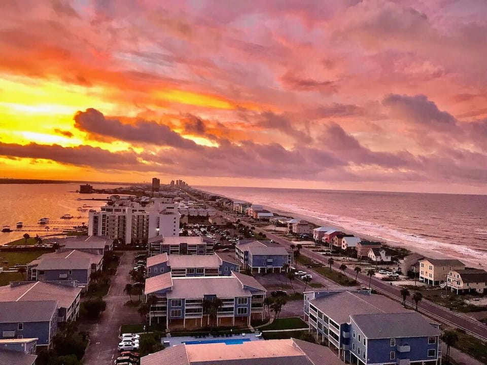 Sunrise view from the third bedroom.