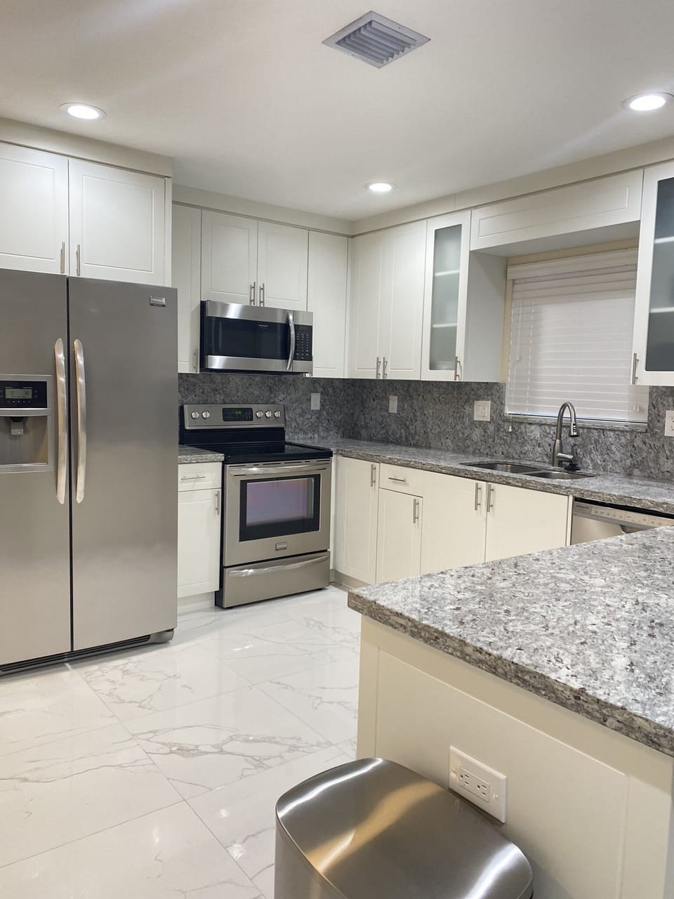 Open kitchen floor plan. 