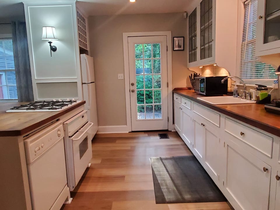 Kitchen with view to backyard