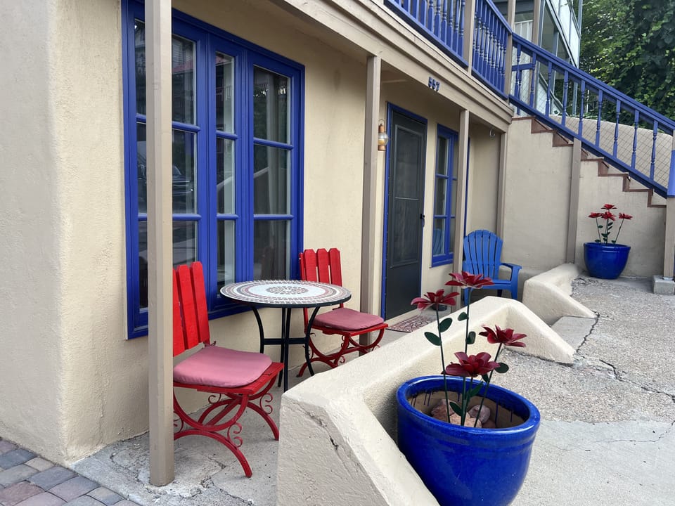 Your porch in front of your studio apartment