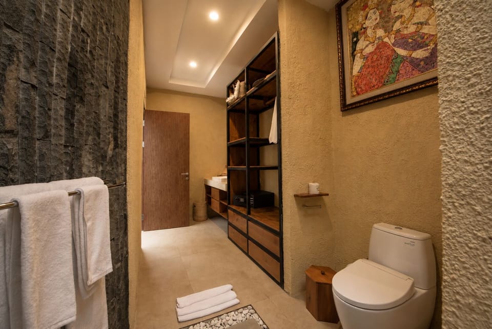 Luxury Tent, 1 Bedroom, Private Pool, Pool View | Bathroom | Shower, bathrobes, slippers, bidet