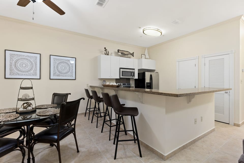 Expecting guest? Use the extra seating at the breakfast bar.