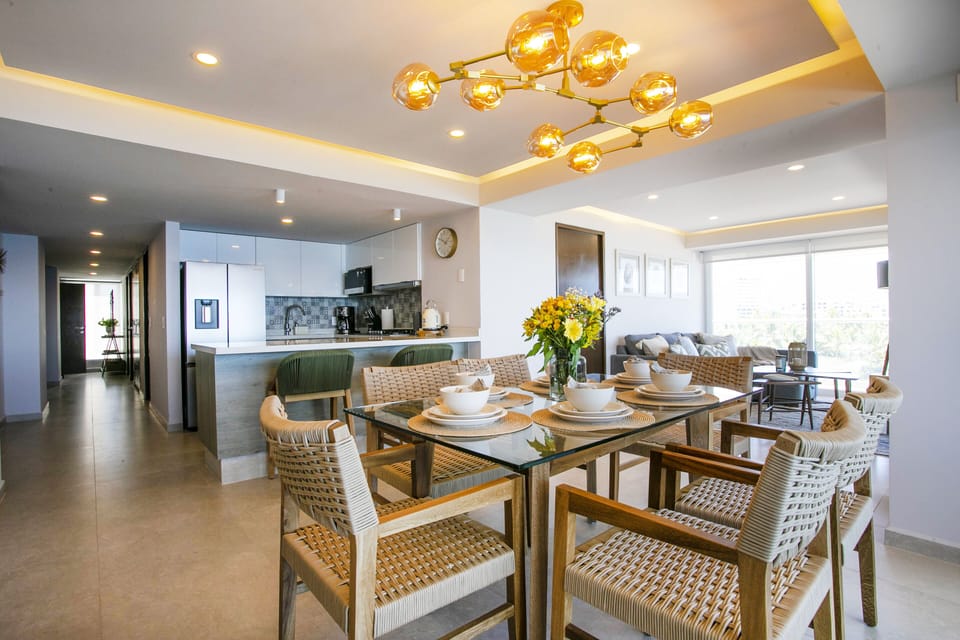 Dining table with seating for 6