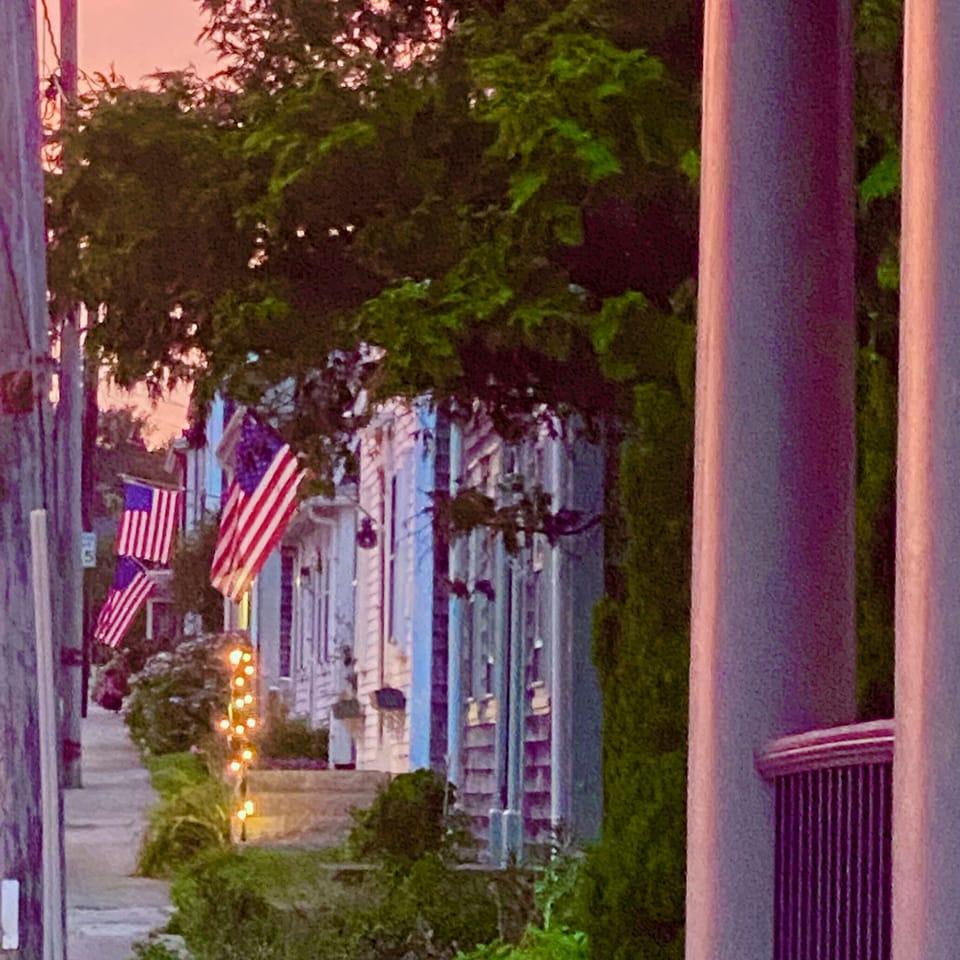 looking up Main Road from our front porch
