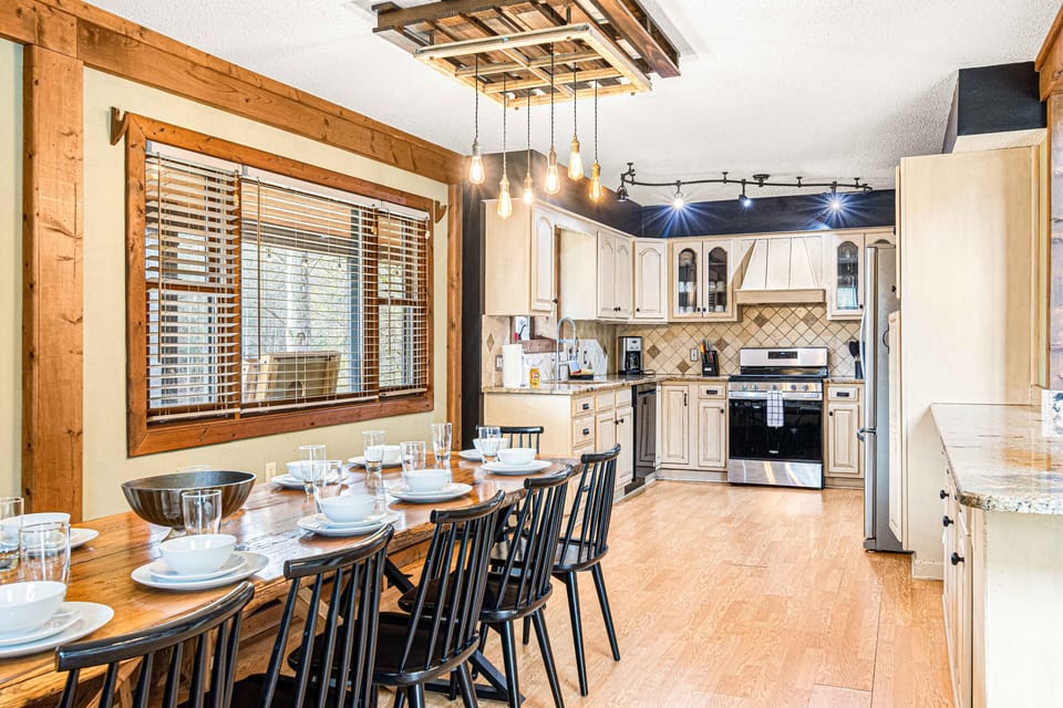 This gorgeous dining table seats 14!