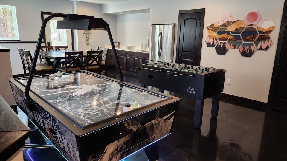 air hockey in game room
