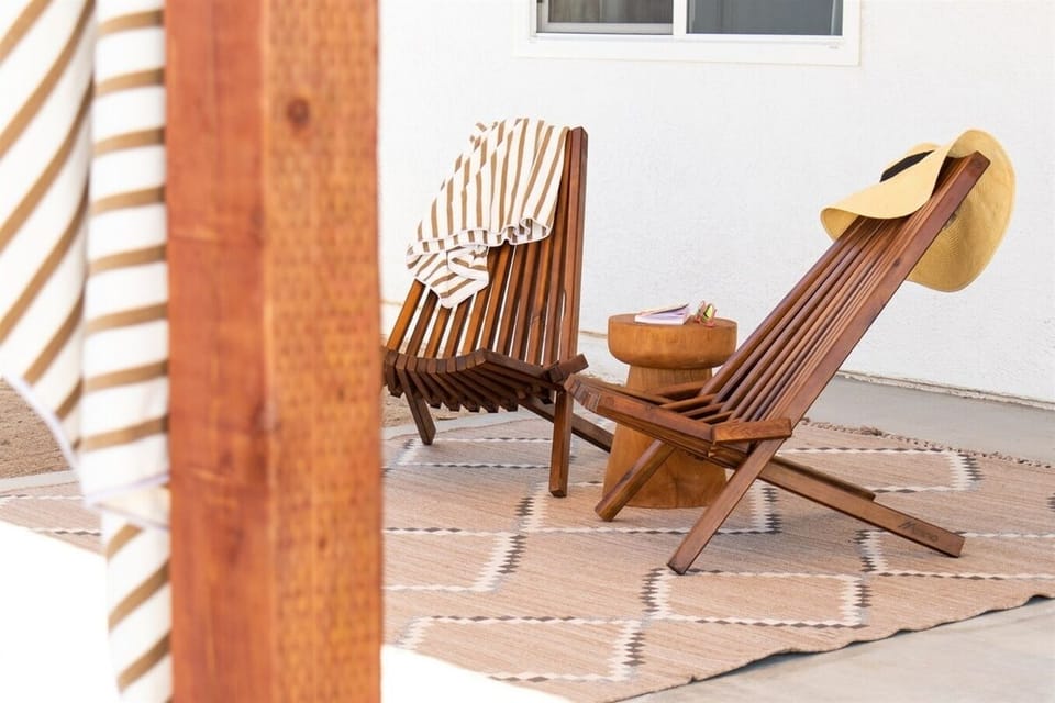 Multiple outdoor seating area for reading a good book and enjoying the outdoors!