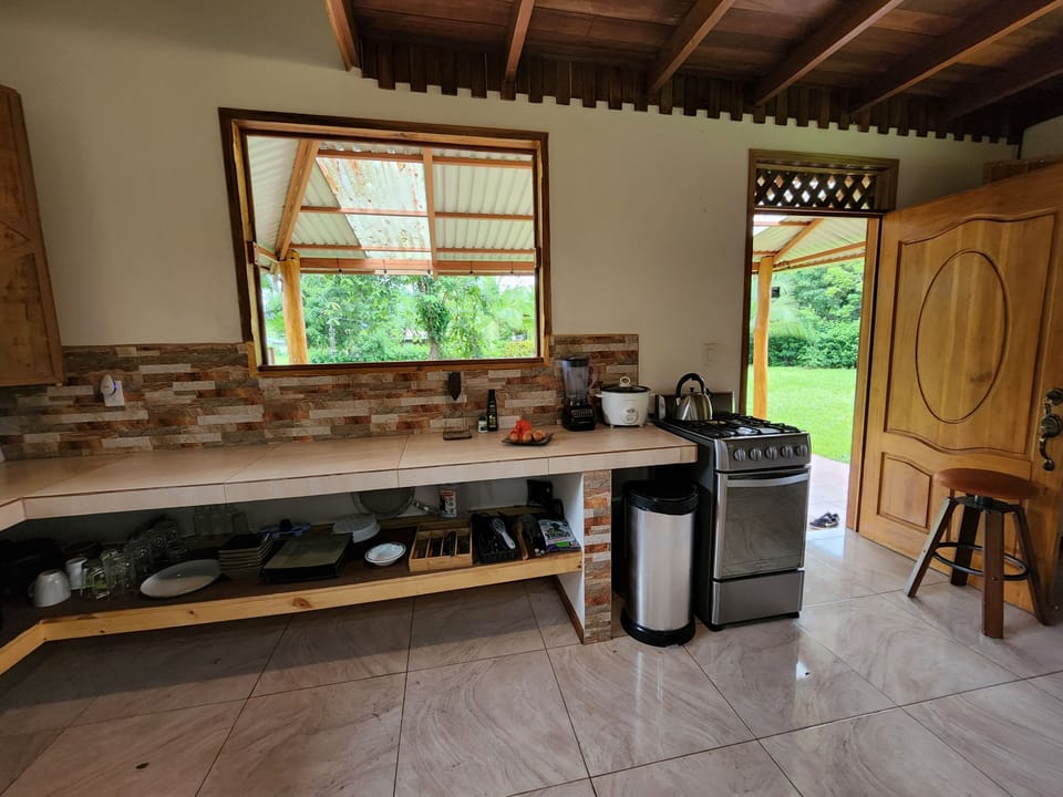 In kitchen, facing carport