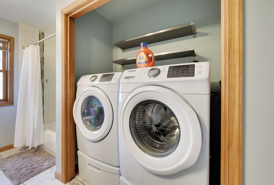 Washer and Dryer in the Master Bathroom 