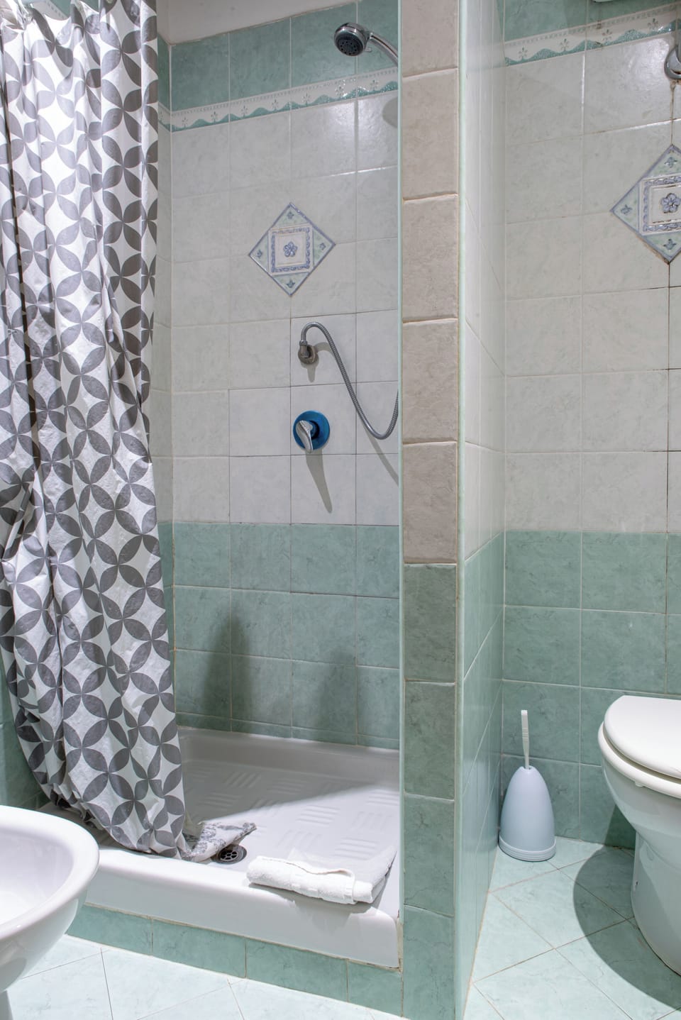 Shower, free toiletries, hair dryer, bidet
