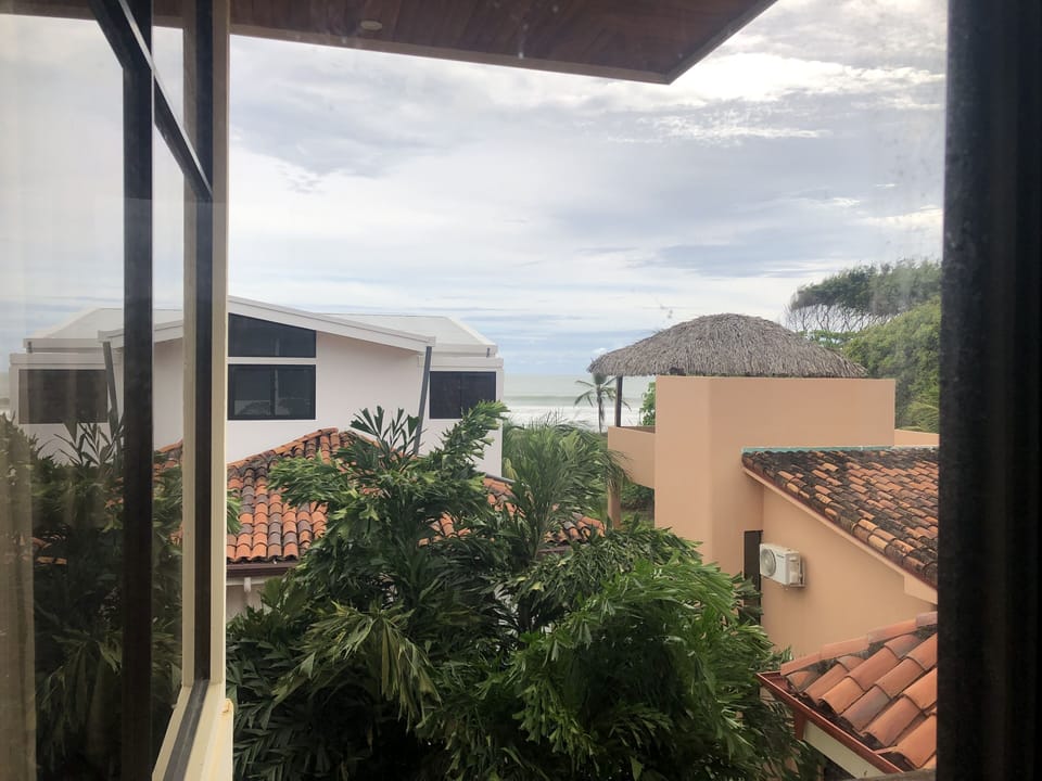 The ocean view sitting at desk