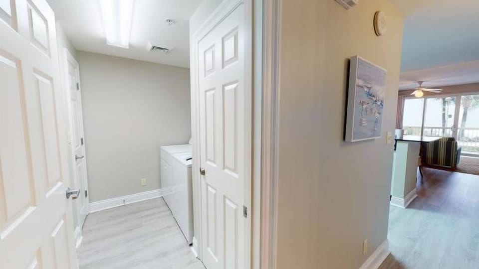 Washer and dryer in unit.