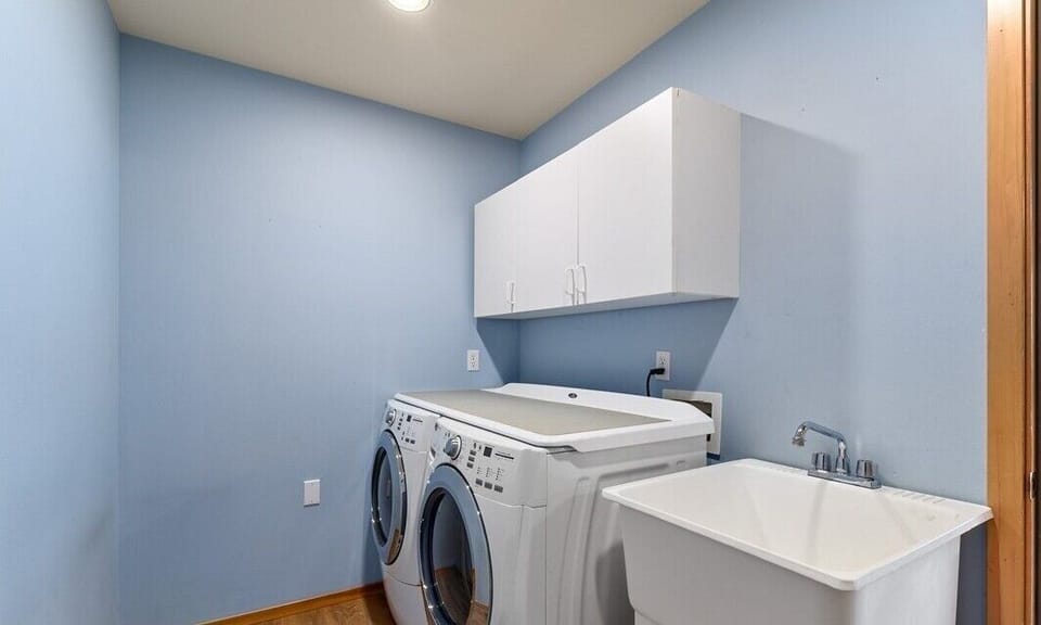 Oversized washer and dryer on Main Level! Laundry detergent is provided.