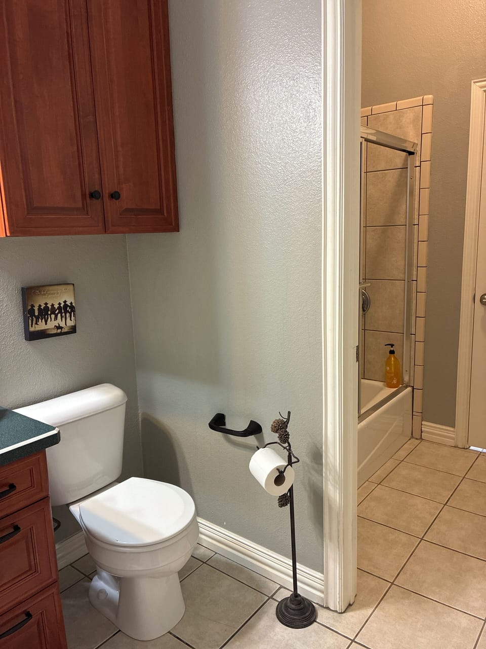 Hallway bathroom with access to tub shower combo