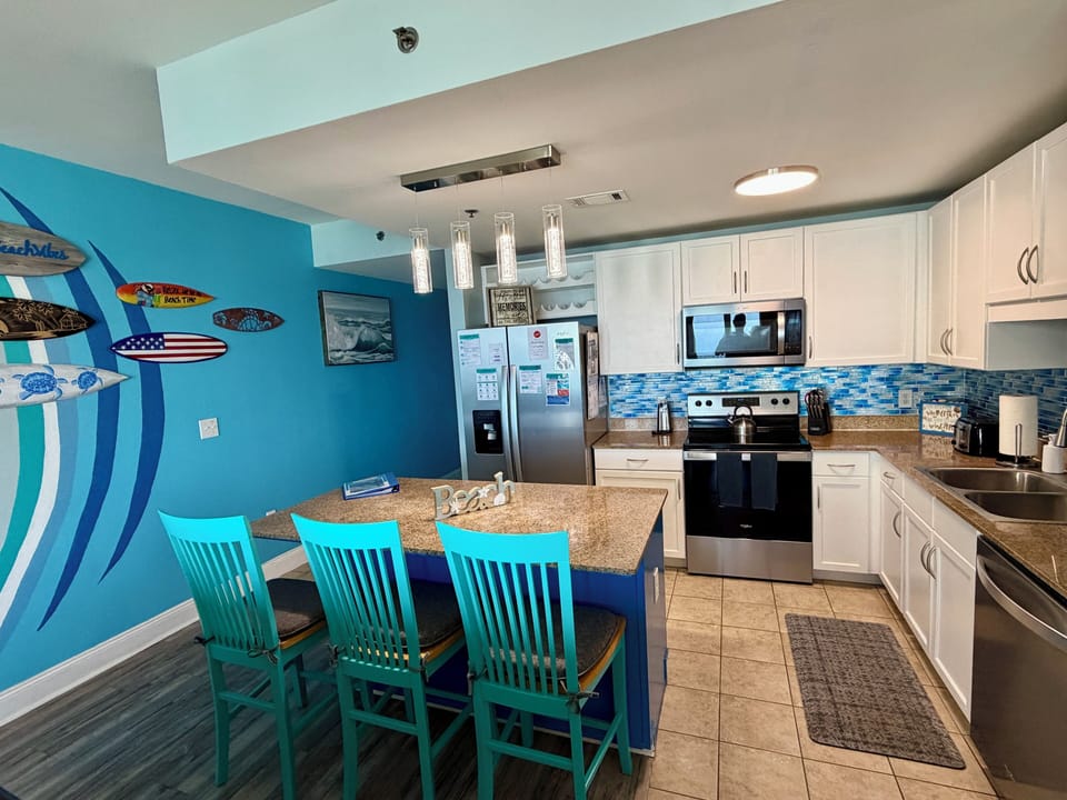 Feel the beach vibes in the spacious open concept kitchen 