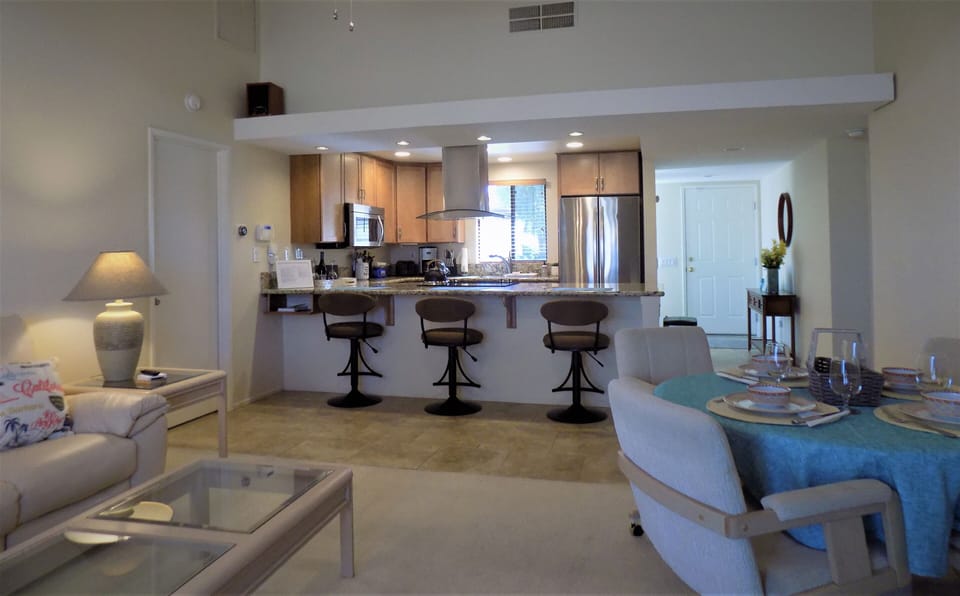 View of the living space from the sliding doors