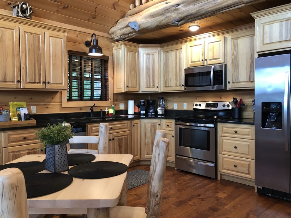 Kitchen space with granite counters
