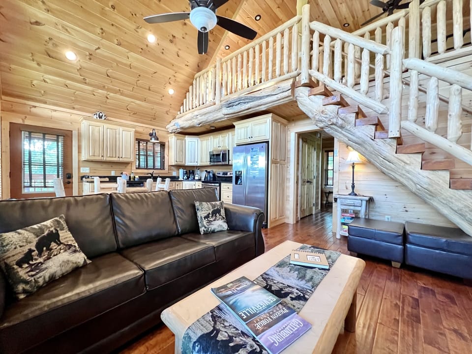 Light, bright and inviting interior with gorgeous wood accents