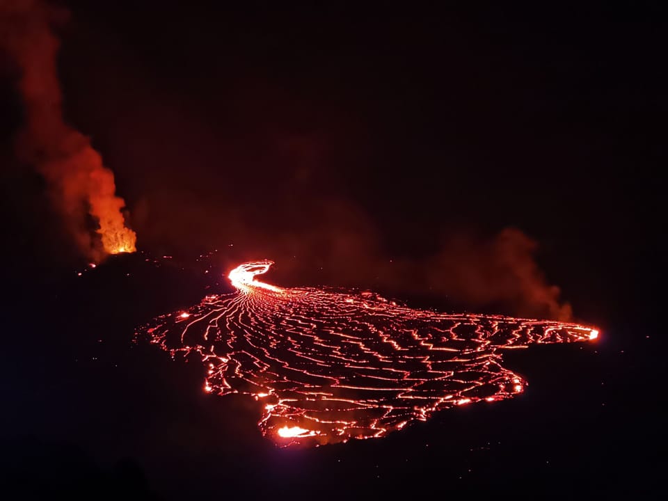 Volcano ,  about 15 minutes night hike from Devastation trail head parking lot 