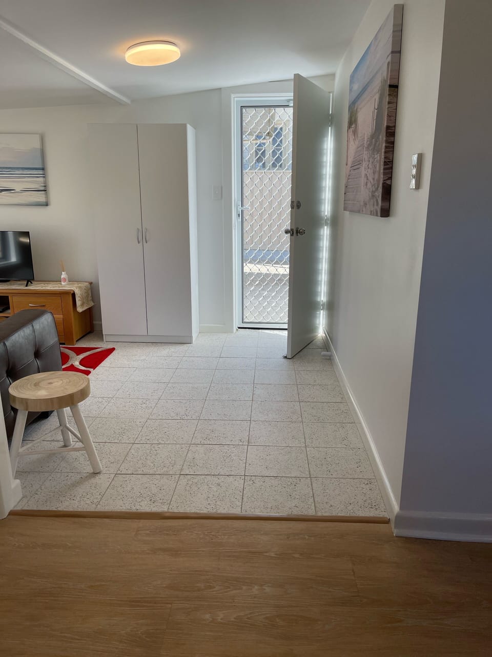 Back door access from carport, flat with no steps