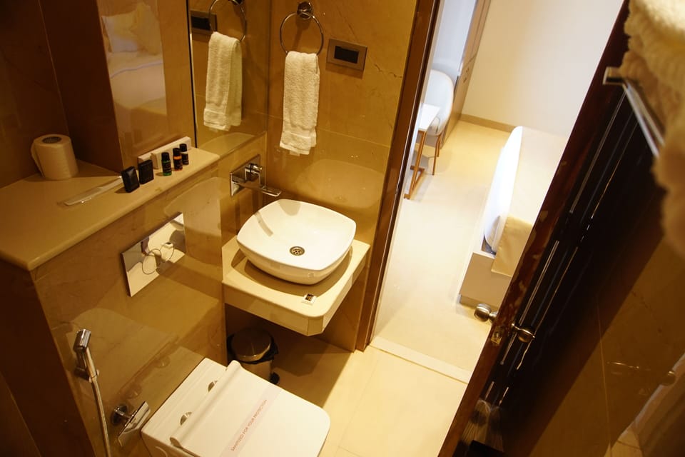 Deluxe Room | Bathroom | Shower, rainfall showerhead, free toiletries, slippers