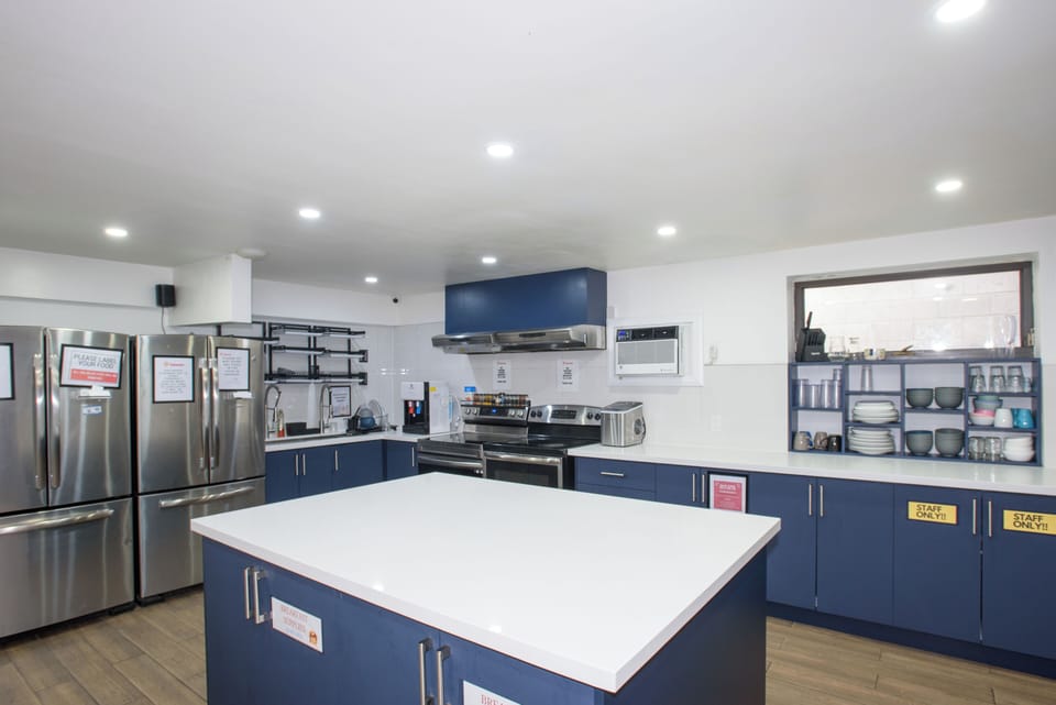 Shared fridge, microwave