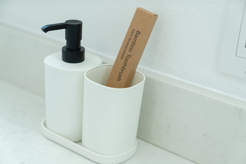 Care for our planet: we provide only biodegradable bamboo toothbrushes 