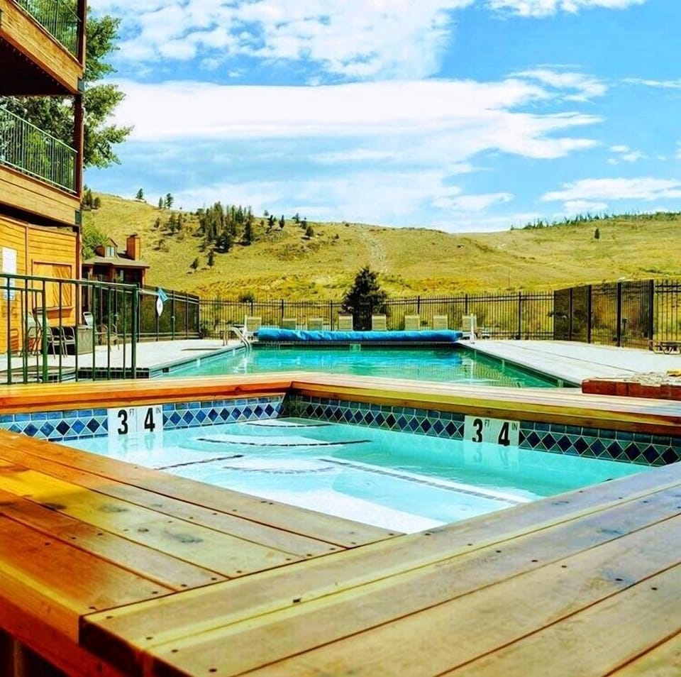 Two outdoor hot tubs