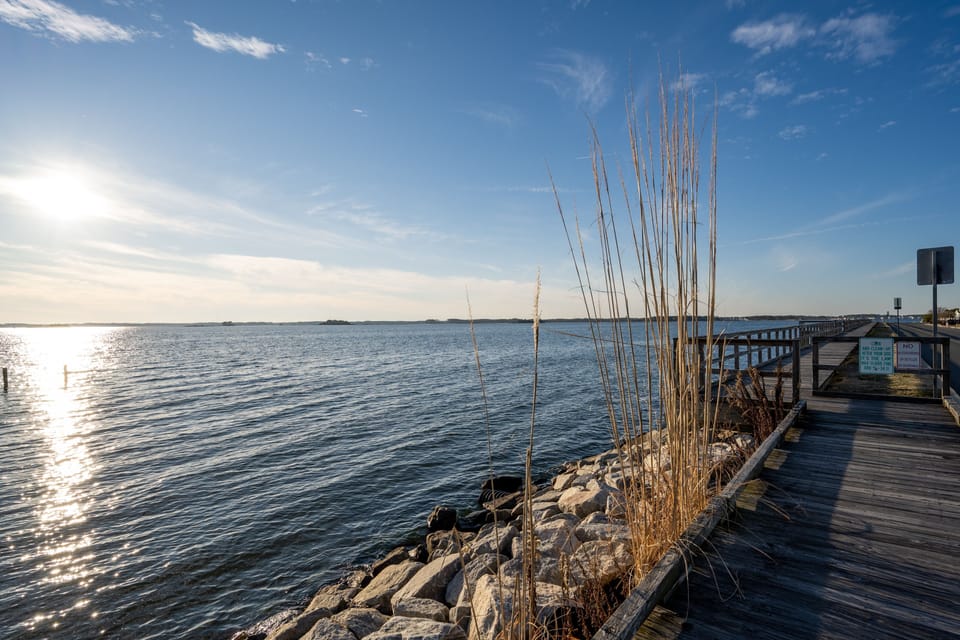 View of Assawoman Bay from the quiet boardwalk just a short walk from the home