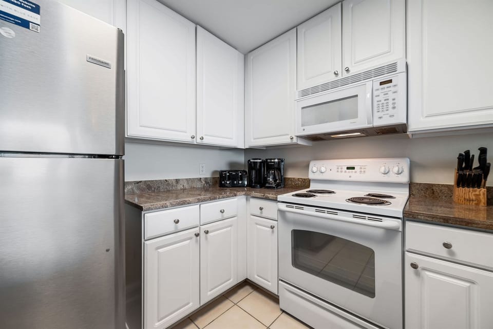 Fully equipped kitchen with Keurig and regular coffee pot